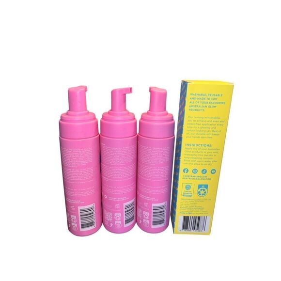 3 The Australian Glow 1 HOUR EXPRESS MEDIUM SELF TAN TANNING MOUSSE & glove - Picture 2 of 2